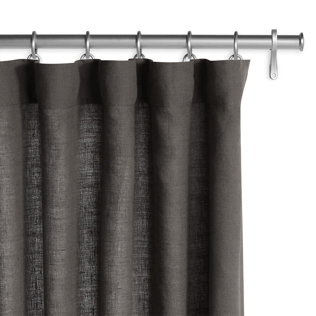 Dark Grey Flat Panel Top Custom Curtain