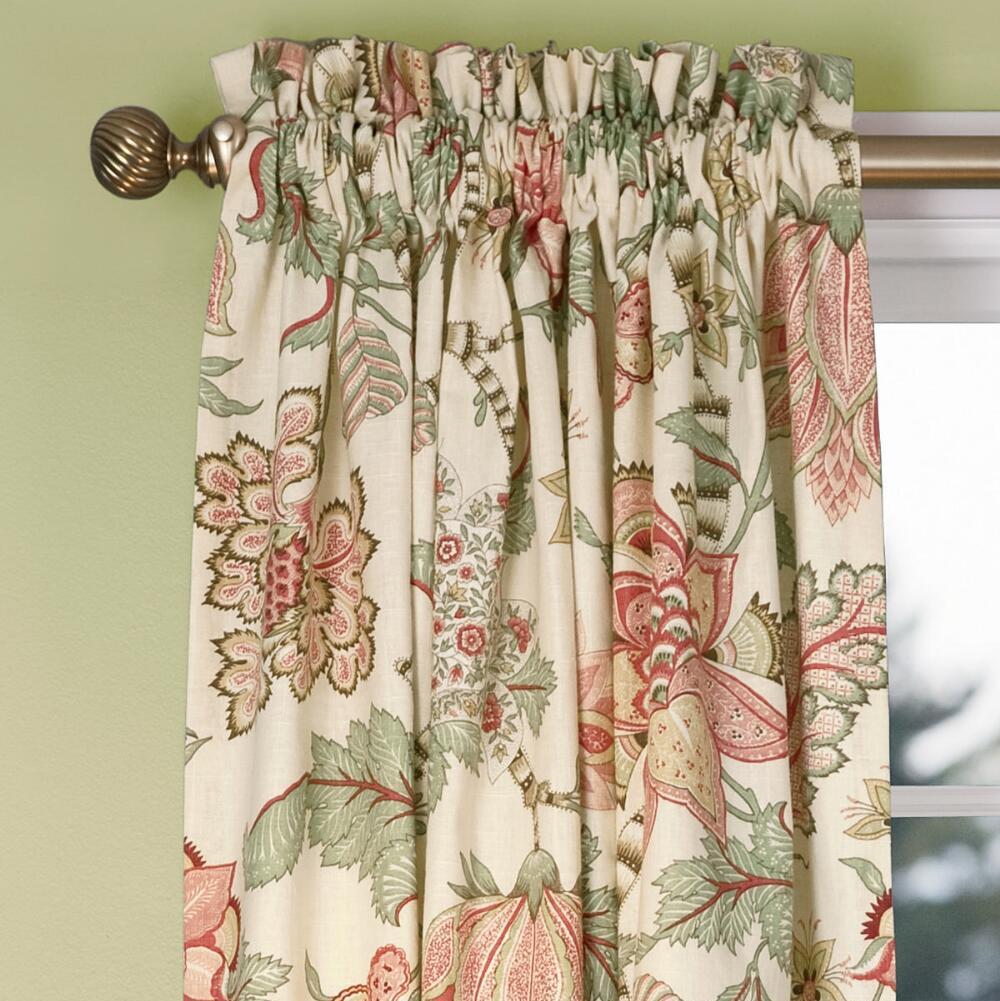 Floral Sheer Rod POcket Custom Curtains
