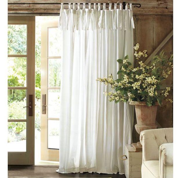 White Tie Top Custom Curtains