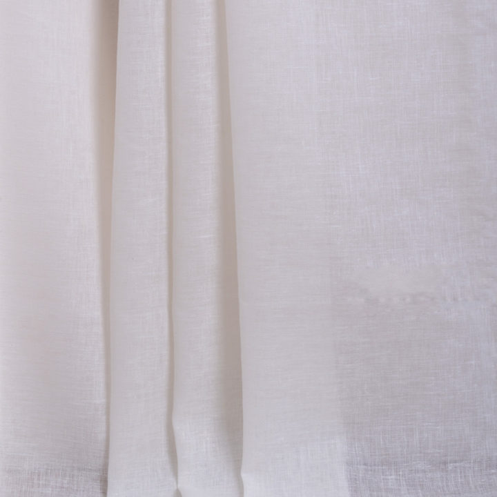&#8216;Whipped Cream&#8217; White Semi-Sheer Linen Curtains (White/ Ivory)