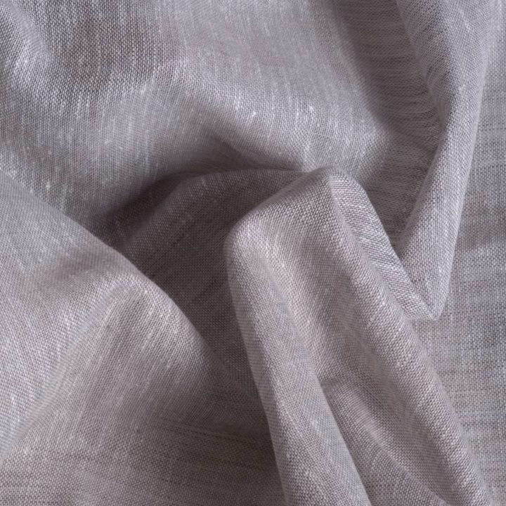 &#8216;Eskimo&#8217; Grey Semi-Sheer Linen Curtains (Black/ Grey)