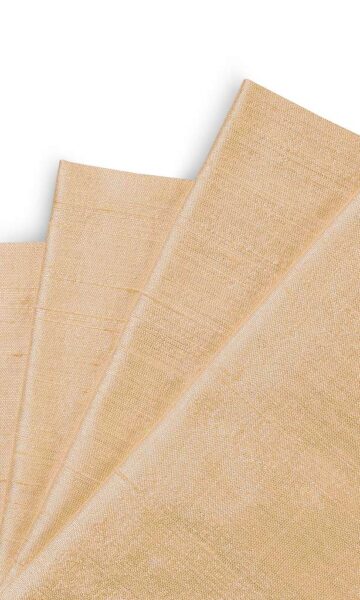 Golden Beige Silk Bedroom Custom Curtains