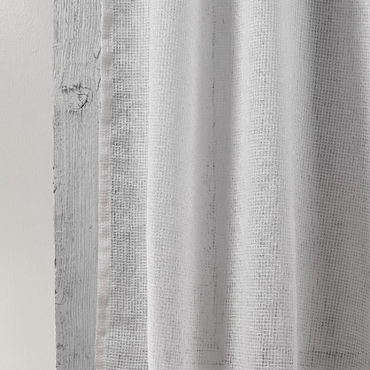 &#8216;Crystal Brook&#8217; White Sheer Window Curtains &#038; Drapes (White)