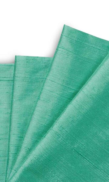 Green Silk Budget Fake Roman Shade