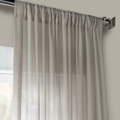 Grey Sheer Bathroom Custom Curtains
