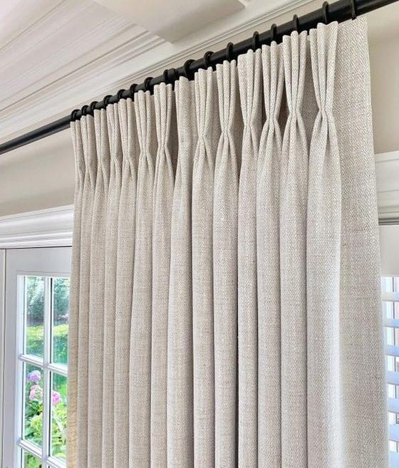Pinch Pleat Custom Curtains With Blackout Lining