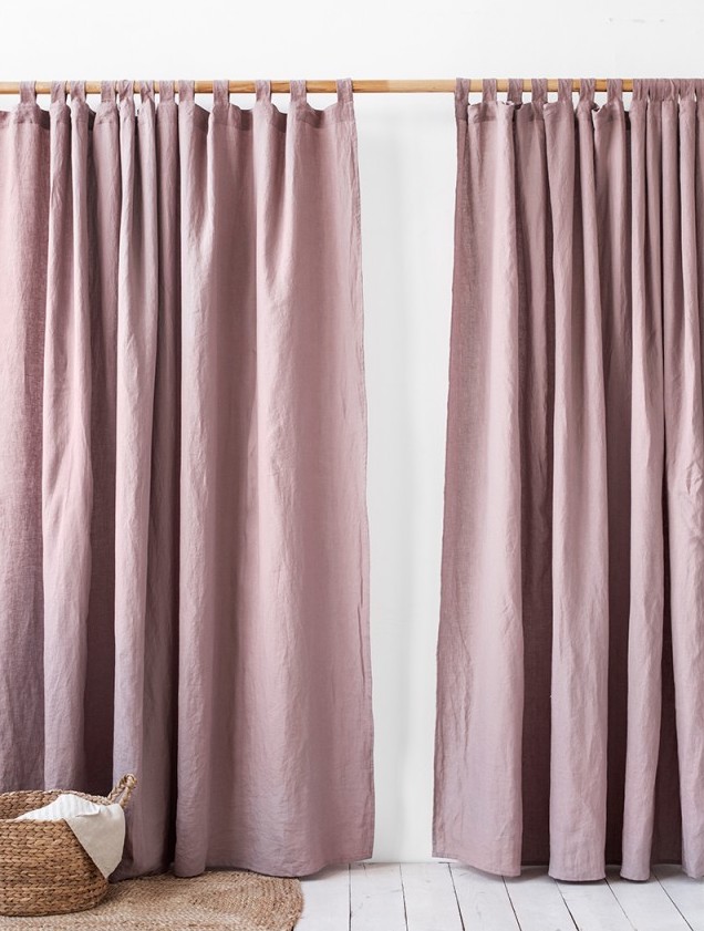 Pink Tab Top Custom Bedroom Curtains