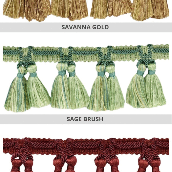 &#8216;Courtyard&#8217; Tassel Trim for Drapes &#038; Curtains (18 Colors)