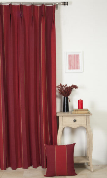 Red Striped Knife Edge Cushions & Drapers