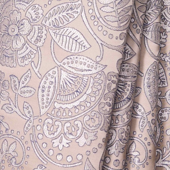 &#8216;Marino&#8217; Floral Self-Patterned Roman Shades (Beige and Blue)