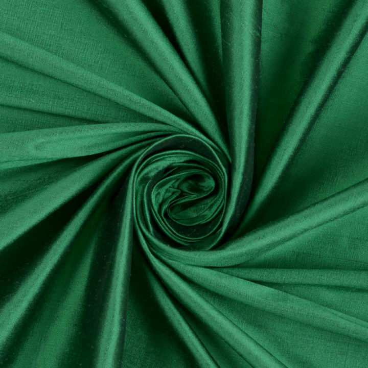 &#8216;Sise&#8217; Shantung Silk Custom Roman Shades (Emerald Green)