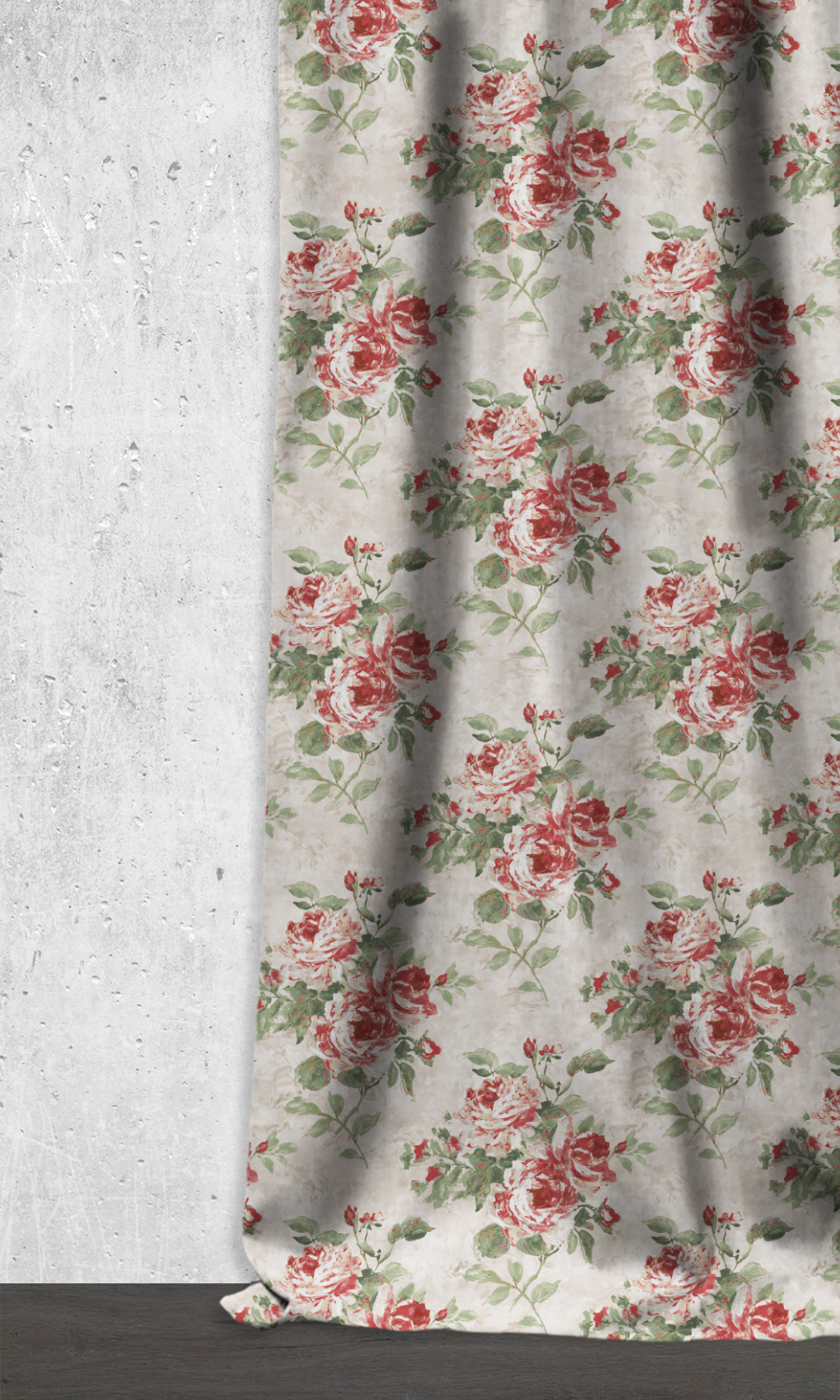 USA Populær Seraph 'Cedros' Dimout Floral Roman Shades/ Blinds (Red/ Pale Grey)