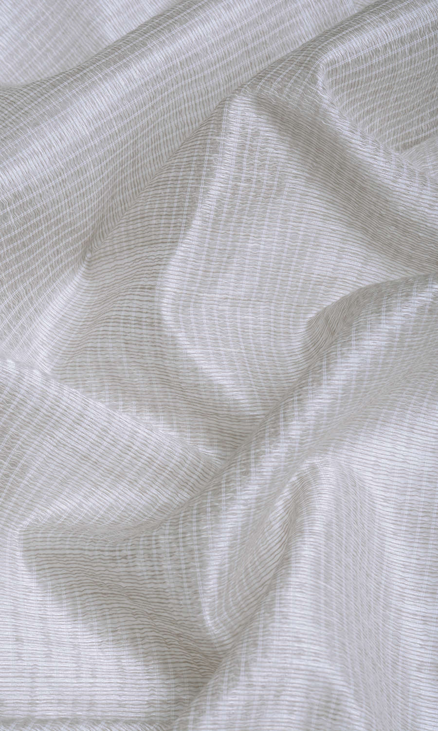 'Frosted' Horizontal Striped Sheer Drapes (Grey-Beige)