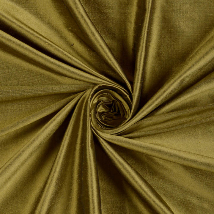 ‘Cakil’ Shantung Silk Custom Size Roman Shades (Olive Green)