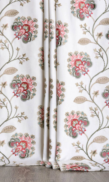 Floral Patterned Extra Long Curtains
