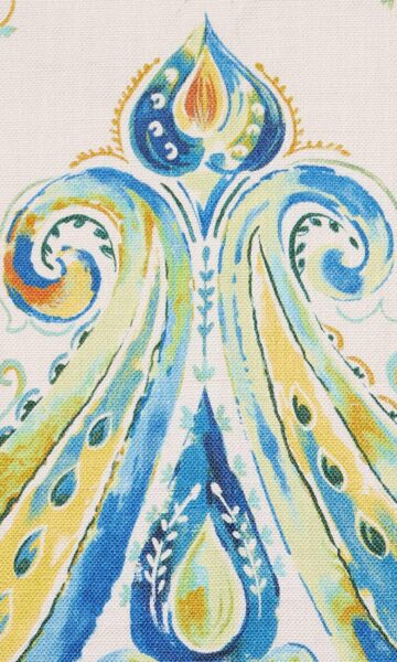 Blue Printed Paisley Custom Roman Shades