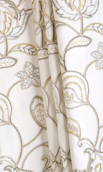 Floral Embroidery Custom Drapes
