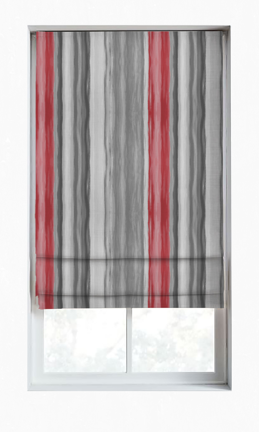 publikum albue innovation 'Sea Holly' Dimout Striped Window Shades (Grey/ Coral Red)