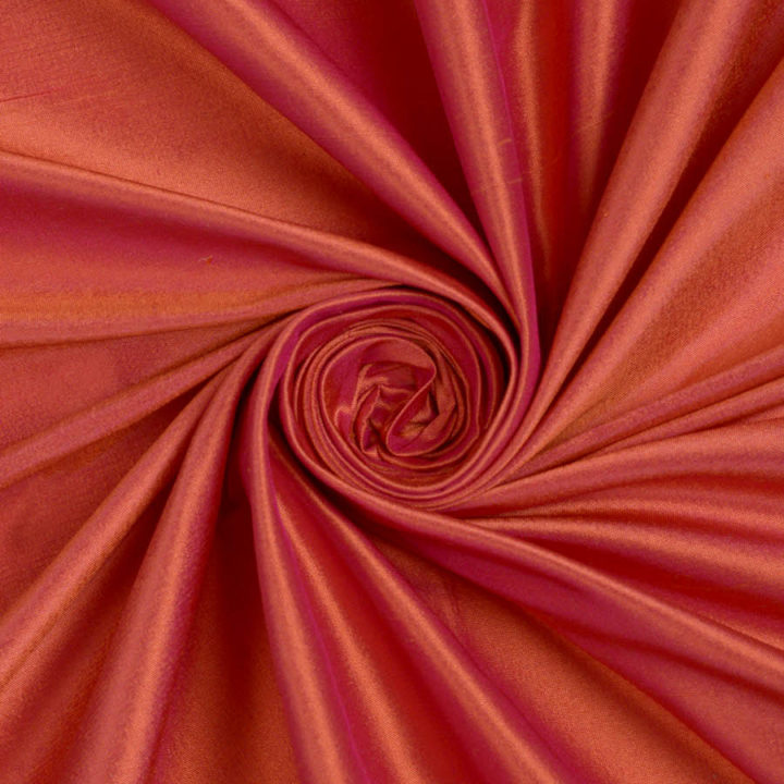 &#8216;Pimenton&#8217; Shantung Silk Custom Curtains (Brick Orange/ Red)