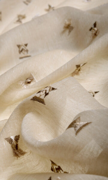 Beige Embroidery Custom Drapes