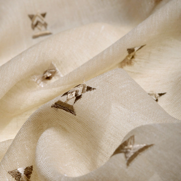 &#8216;Sargish&#8217; Semi Sheer Embroidered Shades (Beige/ Brown/ White)