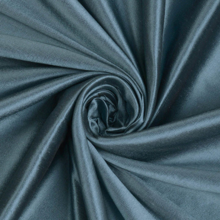 ‘Fumo’ Shantung Silk Made-to-Order Roman Shades (Denim Blue)