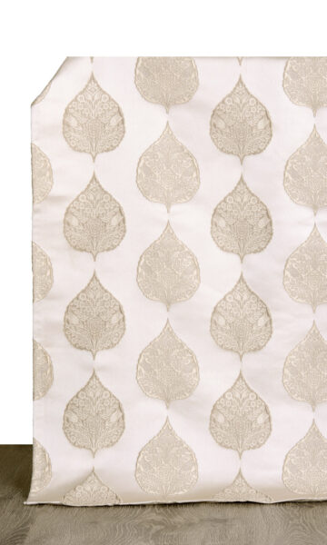 Beige & White Extra Long Custom Curtain