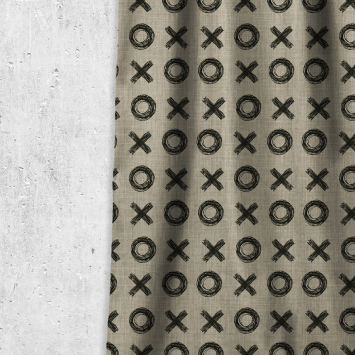 &#8216;XOXO&#8217; Print Window Roman Shades/ Blinds (Black/ Stone Grey)