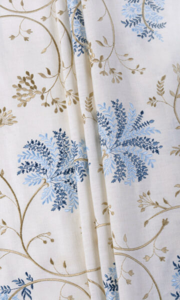 White Floral Custom Window Treatments