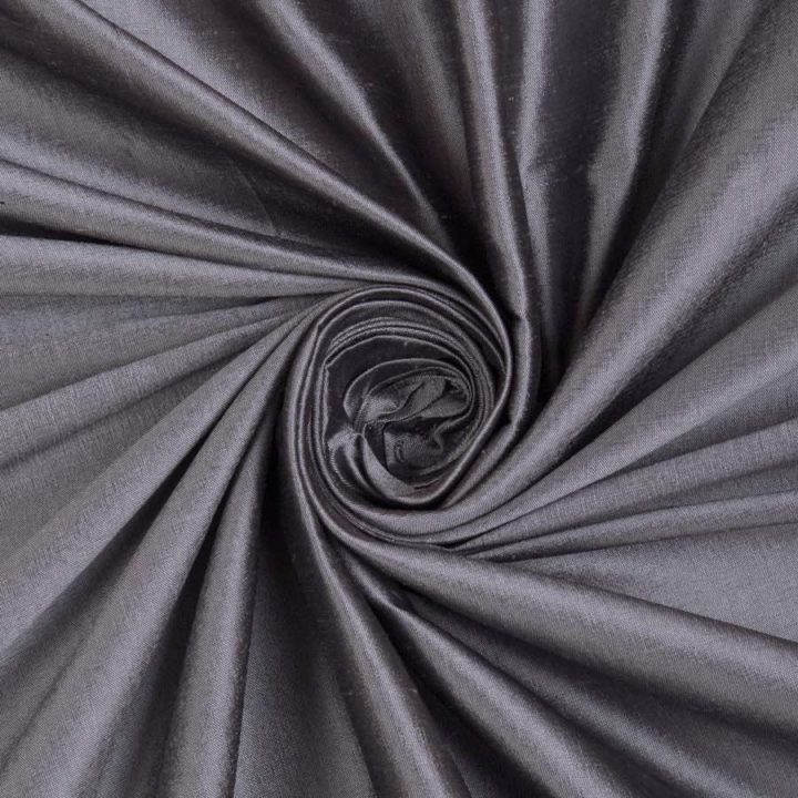 ‘Celik’ Shantung Silk Made-to-Measure Roman Shades (Grey/ Purple)