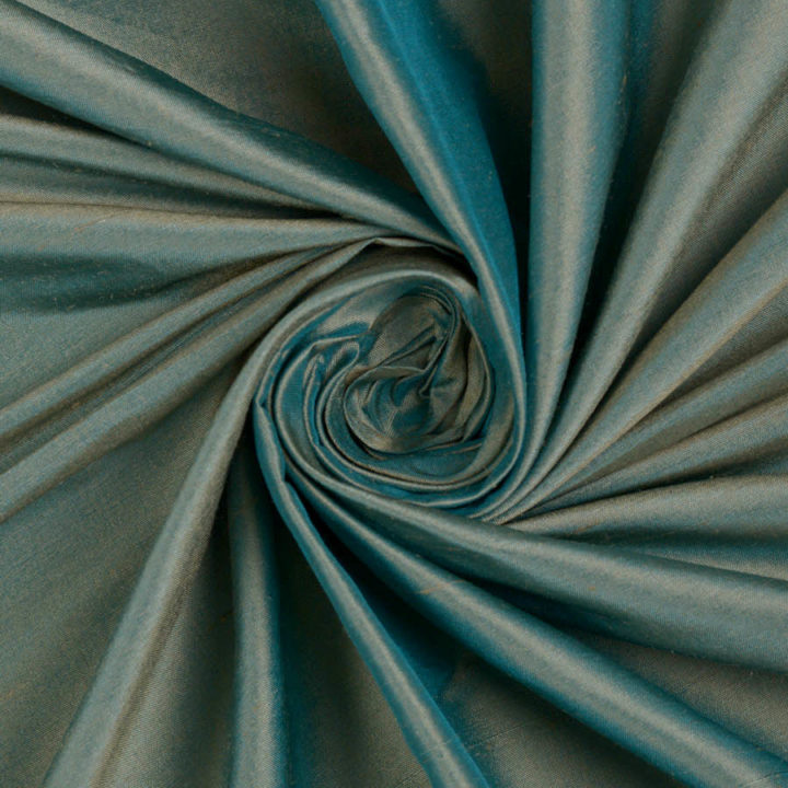 ‘Lagoa’ Shantung Silk Made-to-Measure Shades (Turquoise Blue)