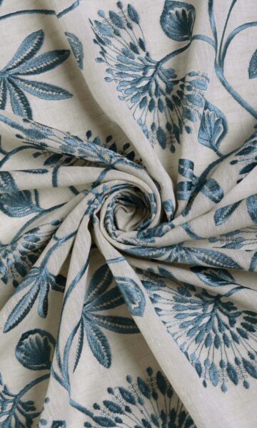 Floral Custom Drapery & Roman Blinds For Bedroom