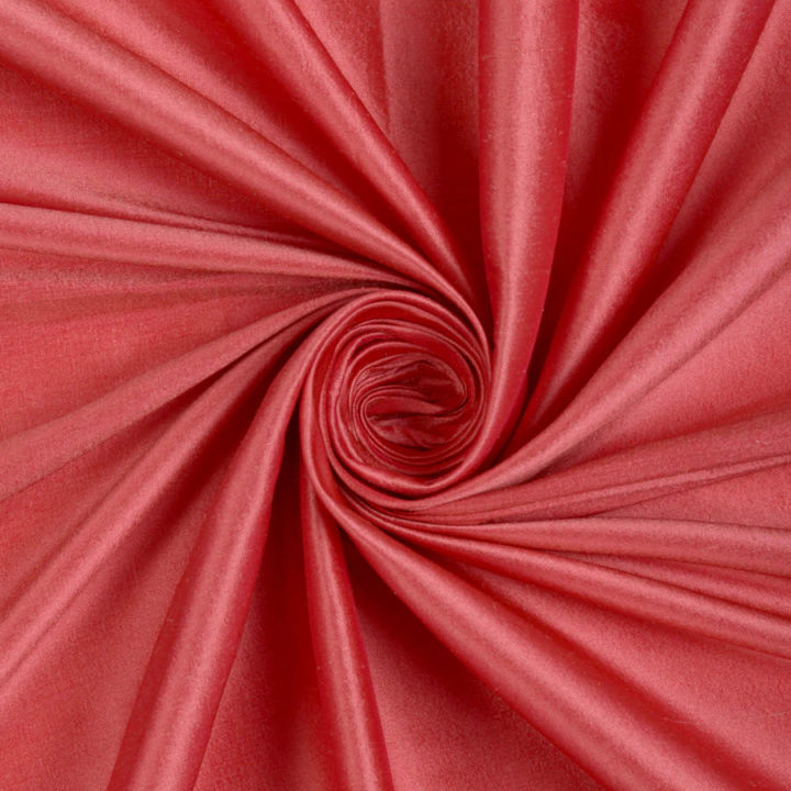 &#8216;Batom&#8217; Plain Shantung Silk Custom Curtains (Pink Punch)