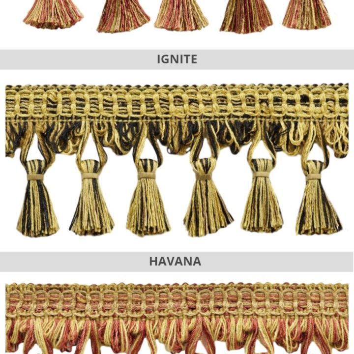 &#8216;Florence&#8217; Tassel Trim for Drapes &#038; Curtains (6 Colors)