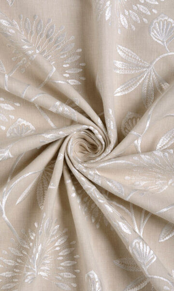 Floral Embroidery Custom Curtains