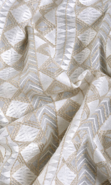 Affordable Geometric Embroidery Patterned Roman Shades