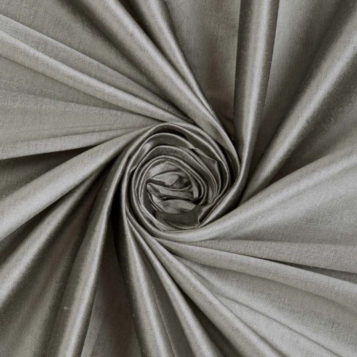 ‘Sombra’ Shantung Silk Custom Size Fabric Blinds (Steel Grey)