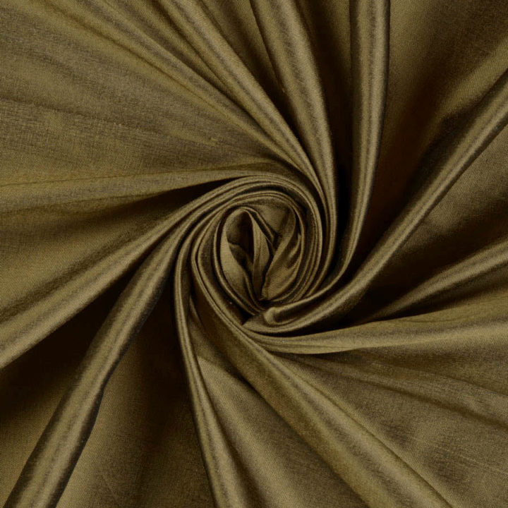 &#8216;Cair&#8217; Shantung Silk Custom Size Roman Shades (Dark Olive Green)