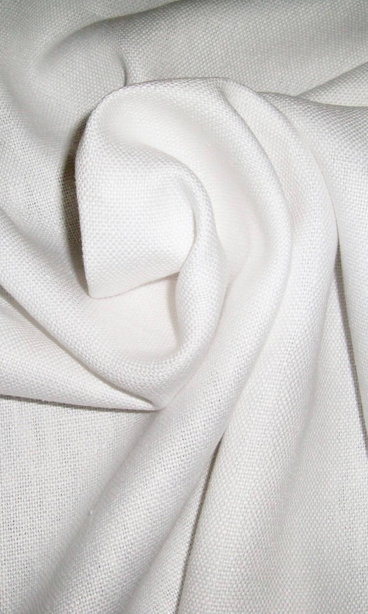 April Morning' Custom Plain White Cotton Fabric (White/ Ivory)