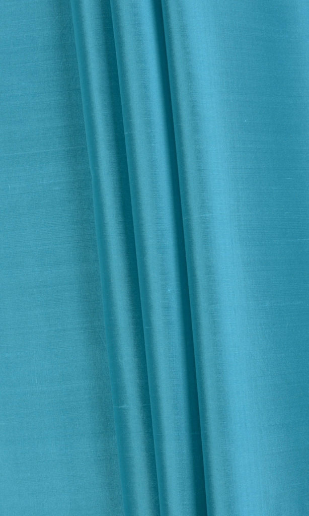 'Jannat' Shantung Silk Custom Window Curtains (Aqua Blue)