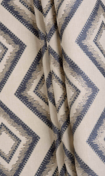 Blue & Beige Custom Curtains For Bedroom