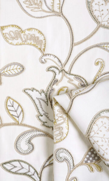 Floral Embroidery Roman Shades for Living Room