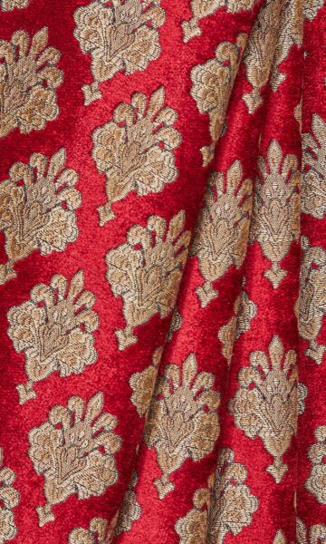 Damask Custom Drapes & Roman Shades