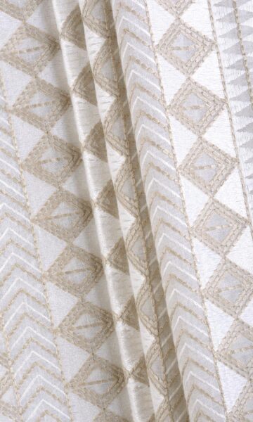 Geometric Embroidery Patterned Window Drapes