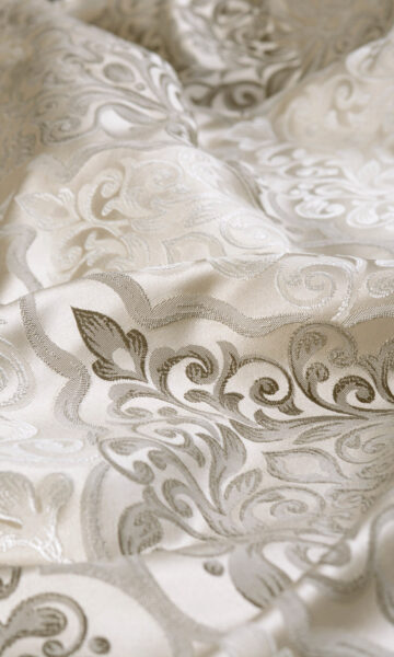 Damask Flat Panel Top Custom Curtain