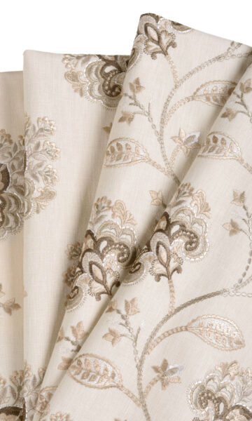 Floral Embroidery Custom Drapes