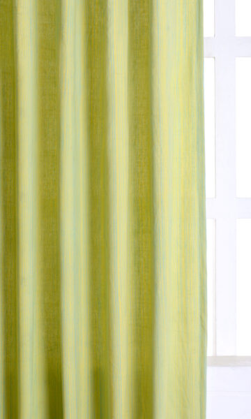 Green Striped Window Treatments