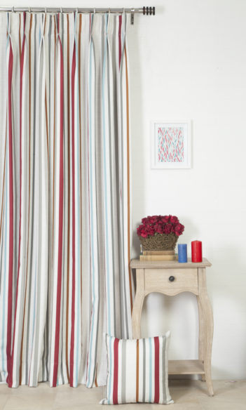 Striped Printed Custom Window Treatments For Living Room