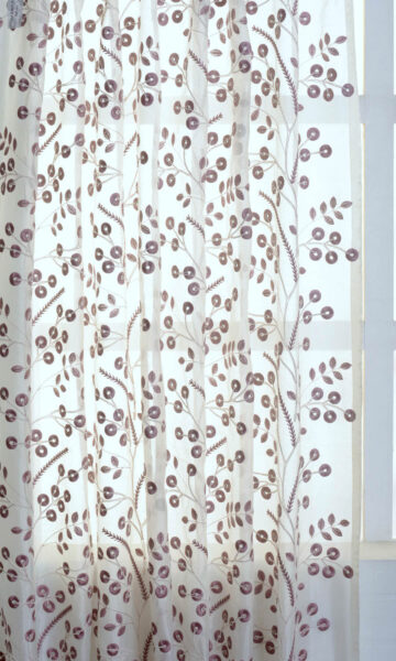 Floral Sheer Extra Long Custom Curtains
