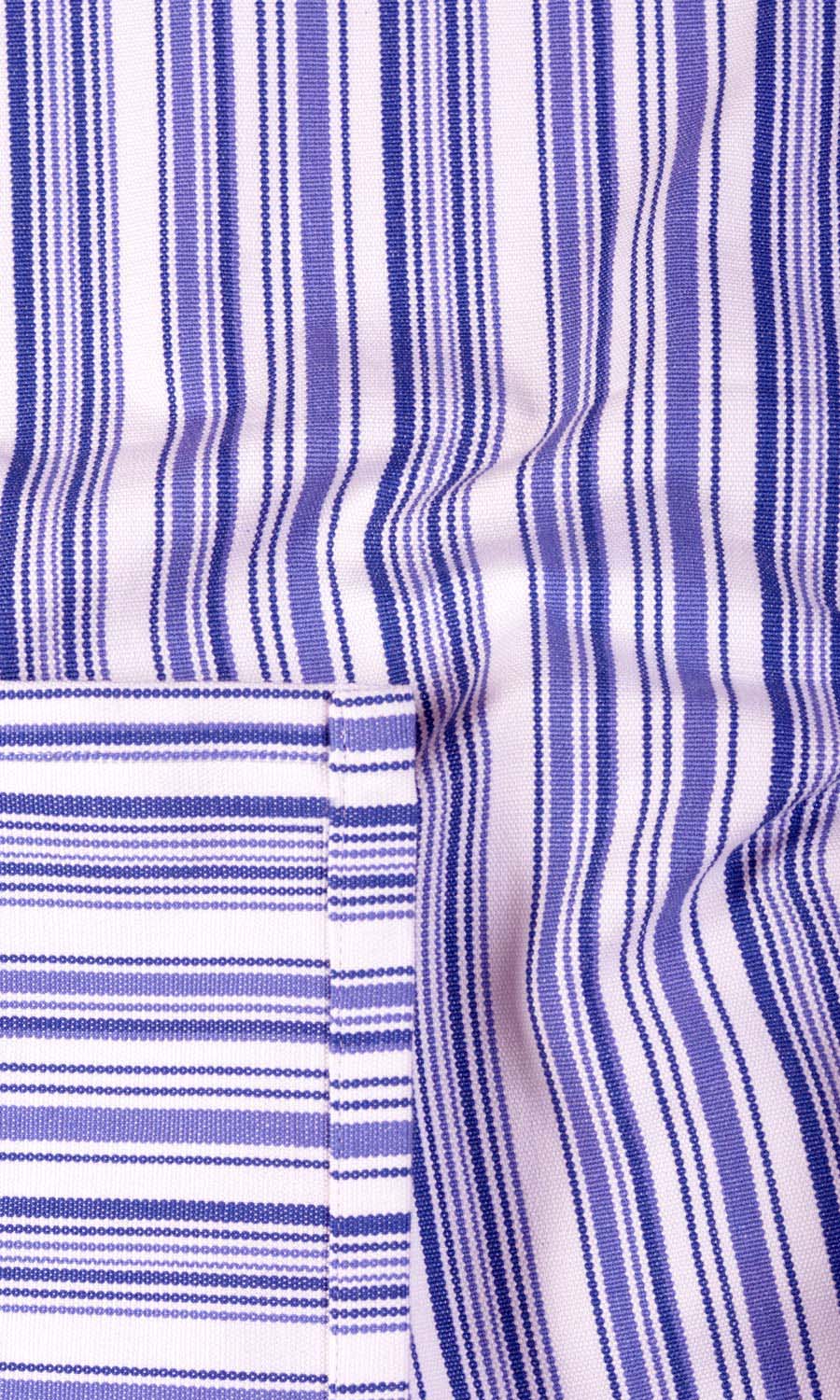 'Marinha' Striped Cotton Curtains (Violet/ Purple/ White)